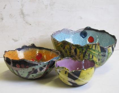 Artigianato artistico, ciotole Raku.