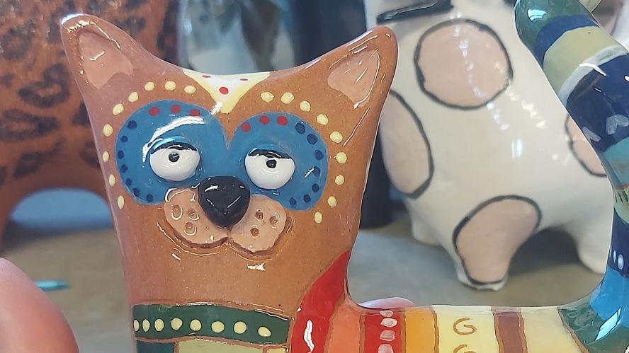 Gatti terracotta colorati  Corso ceramica Bologna Paese dei Balocchi.