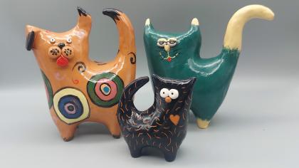 Cane e Gatto in ceramica. Corso Bologna Paese dei Balocchi.